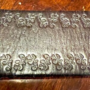 Woman’s Embossed Brown Genuine Leather Belt Sz M